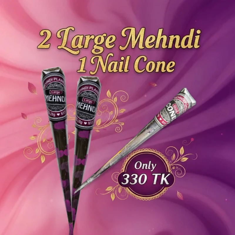২টি হাতের মেহেদী + ১টি নখের মেহেদী